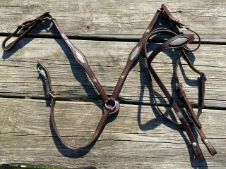 Used/vintage Circle Y Western Show Tack Set W/silver Breast Collar,  Headstall