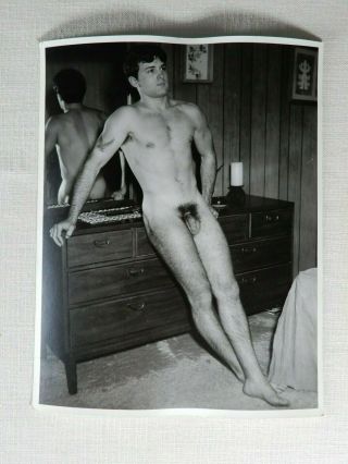 Vintage Male Nude Print By Don Whitman,  Casual Pose,  Western Photography Guild