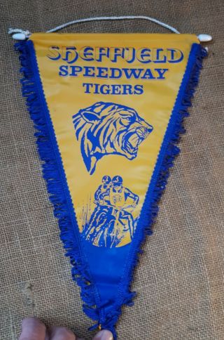 Vintage British Speedway Pennant 79.  Sheffield Tigers.  Motorcycle/ Male/ 1980s