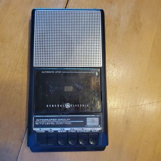 Vintage Ge General Electric Slim Cassette Tape Recorder 3 - 5015d Microphone