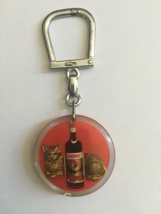 Porte - Clés Bourbon à Bulle Chat Boisson Dubonnet Keychain Vintage Années 60