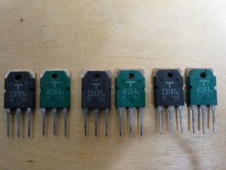 Toshiba 2sc3181 2sa1264 Vintage (3) Matched Pairs Transistors,  Green