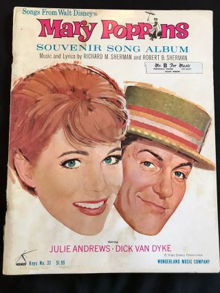 Vintage Sheet Music - Disney’s Mary Poppins Souvenir Song Album