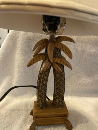 Vintage Palm Tree Table Desk Lamp Set of 2 16” Tall with Shade 2
