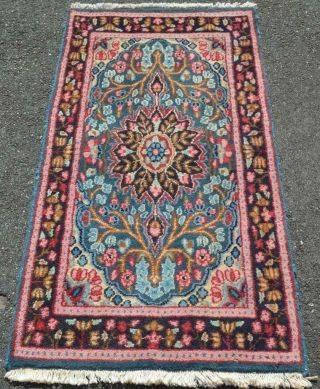 2 x 4 Vintage S Antique Kurdish Kirman Wool Area Rug Handmade Oriental Carpet 2