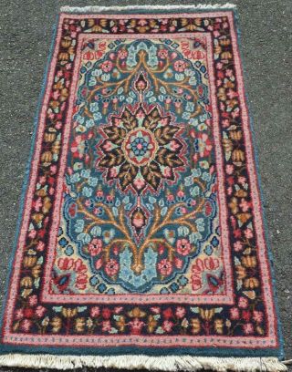 2 x 4 Vintage S Antique Kurdish Kirman Wool Area Rug Handmade Oriental Carpet 3