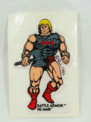 Vintage Masters Of The Universe Motu Battle Armor He - Man Puffy Sticker 80s 1984