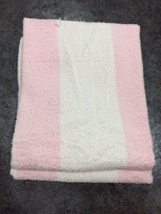 Vintage Canon Lightweight Pink & White Striped Bath Towel (2) Soft Usa
