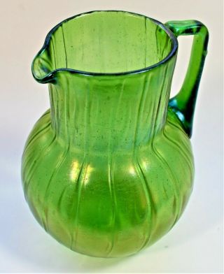 Antique Loetz Neptune Crete Iridescent Glass Art Nouveau Glass Jug C.  1902 16cm