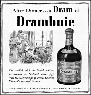 1948 Drambuie Golden Scotch Whisky Liqueur Men Drink Vintage Art Print Ad Ads64