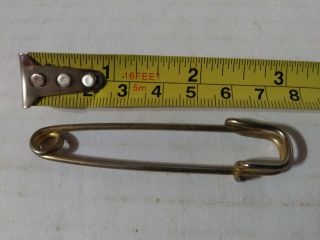 Vintage Metal Safety Pin 3 " Antique Steampunk