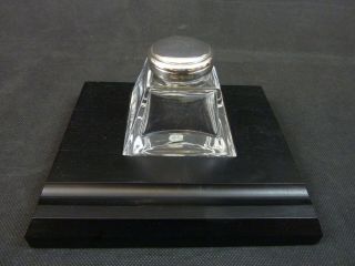 Sterling Silver Top Inkwell & Pen Stand Birmingham 2002