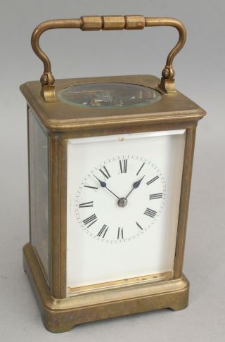 Large Antique 19thc French Gilt Bronze Carriage Clock.