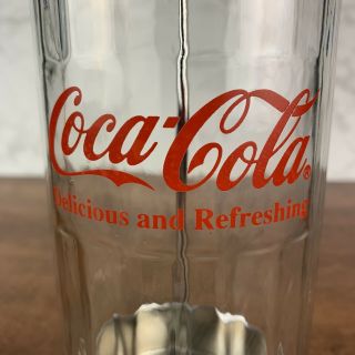 Vintage Coca Cola Straw Dispenser Glass Holder Jar Coke Bottle Soda Drink 1992 2
