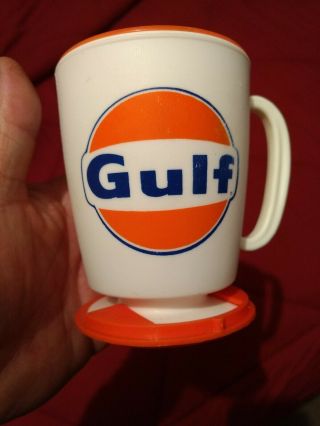Vintage Collectible Gulf Plastic Oil Advertising Coffee Cup Mug Drinkware