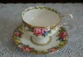 Vintage Paragon Double Warrant " Tapestry Rose " Tea Cup And Saucer,  England