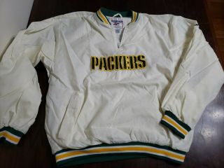 Vintage Reebok Nfl Green Bay Packers Long Sleeve Windbreaker Nylon Jacket Size M