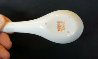 Vintage Chinese Mun Shou Teal Famille Rose Porcelain Spoon 2