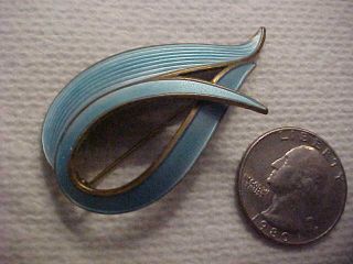 Vintage Norway A.  Lch Sterling Silver Enamel Modernist Brooch Pin 2