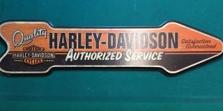 Harley Davidson Authorized Service Wooden Wall Plaque