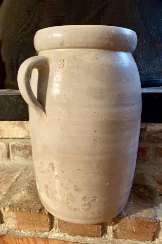 Antique Stoneware 3 Gallon Butter Churn Crock Lid And Dash