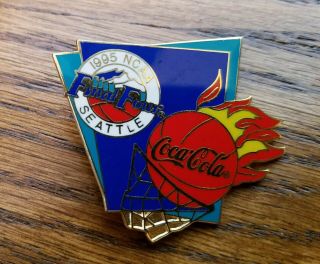 Vintage 1995 Coke Cola Pin Celebrating The Ncaa Final Four In Seattle,  Wa