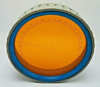 Vintage Plastic 7 1/4 " Round Orange Radar Screen Lens