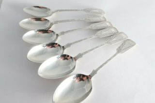 Antique Exeter Sterling Silver Spoons Set Of 6 Hm 1878 John Pope Genge