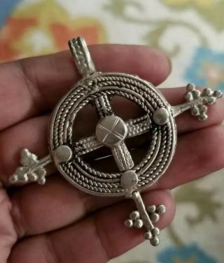 Antique Ethiopian Coptic Christian Cross Silver Pendant Ethiopia,  Africa