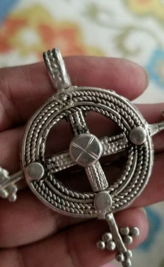 Antique Ethiopian Coptic Christian Cross Silver Pendant Ethiopia,  Africa 2