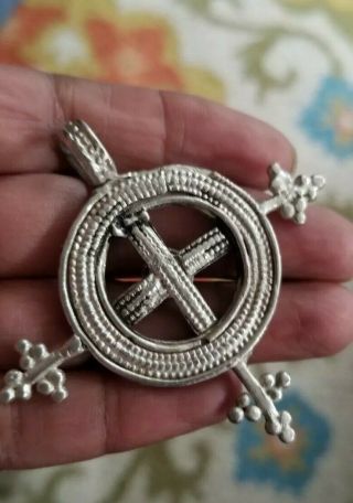 Antique Ethiopian Coptic Christian Cross Silver Pendant Ethiopia,  Africa 3