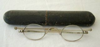 Antique Georgian Silver Wig Spectacles Hallmarked C1800 Pebbles With Case