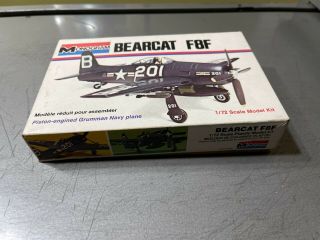 Vintage Monogram 6789 Model Plane Kit 1/72 Grumman Us Navy F8f Bearcat