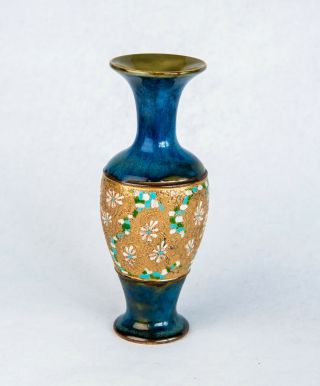 Stunning Antique Royal Doulton Slater Lambeth Vase 7 " Signed