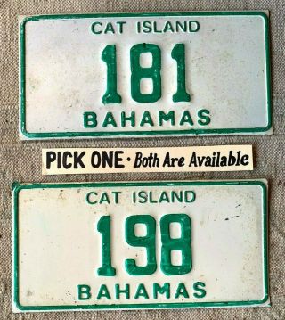 Cat Island Bahamas License Plate Tag 1983 - 1986 Pick One - Low
