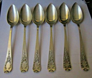 Set Of 6 Sterling Silver Grapefruit Spoons - - - 155 Grams - -