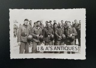 Vintage Wwii Group Of German Nazi Soldiers Photo On Agfacolor Paper