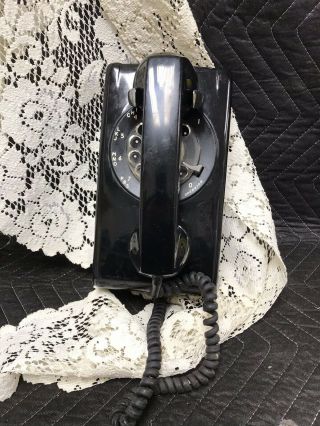 Vintage Stromberg Carlson Black Wall Hanging Dial Rotary Phone