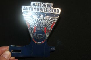 Vintage National Automobile Club Safety First License Plate Topper - Ships