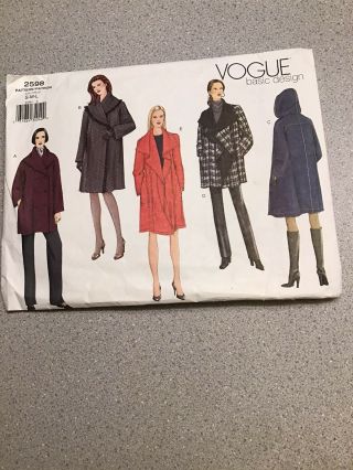 Vintage Vogue Basic Design Misses Coat Pattern 2598 Size S - M - L