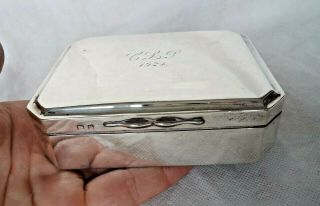 Stylish George V 1923 Solid Silver Cigarette / Jewellery Box