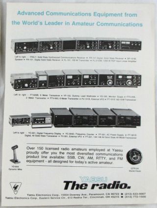 Vintage 1977 Yaesu Receiver Transceiver Transmitter Ham Radio Print Ad