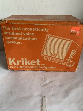 Vintage Kriket Voice Communications Speaker - Model Kc - 35