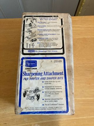 Vintage Sears Craftsman 9 - 25169 Router Attachment Sharpening Router & Shaper Bit