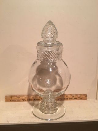 Antique Apothecary Drug Store Dakota Glass 10 " Candy Jar Pointed Tip 4