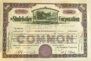 Studebaker Stock Certificate Issued To Founder John Mohler Studebaker 