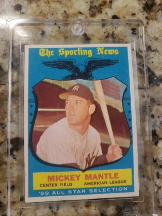 1959 Topps 564 Mickey Mantle All Star Hof Ex