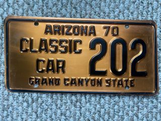 1970 Arizona Classic Car Copper License Plate