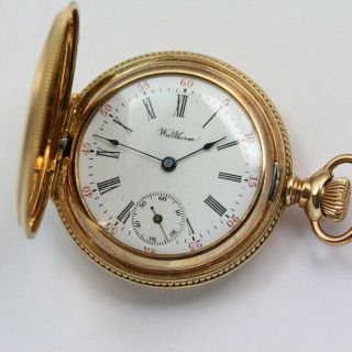 Antique Waltham Seaside 0 Size 15 Jewel 37mm Gold Filled Engraved Pocket Watch