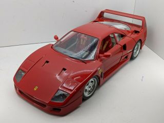 Burago 1987 Ferrari F40 Red 1:18 Scale Die Cast Model Car Vtg Made In Italy